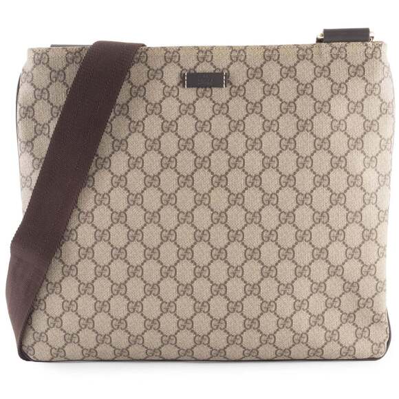 Gucci GG Supreme Shoulder Bag 201446 Beige Crossbody with A4 Storage - Picture 2 of 16